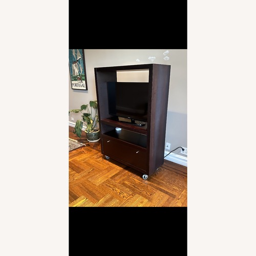 Used Dark Brown Wood Media Storage for sale on AptDeco