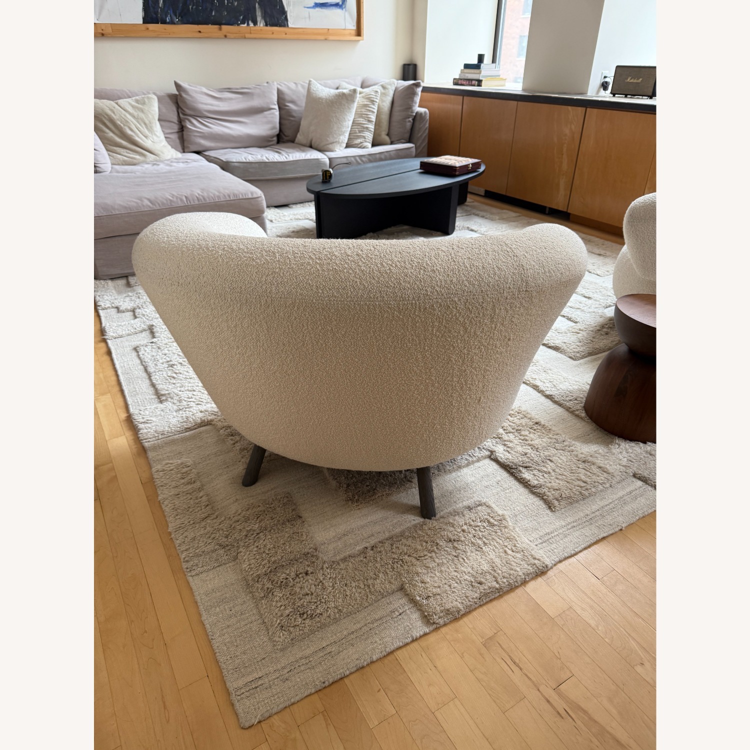 Designer White Boucle Accent Chairs (x2) - image-5