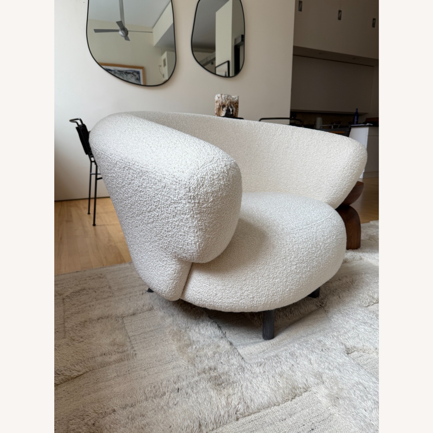 Designer White Boucle Accent Chairs (x2) - image-3