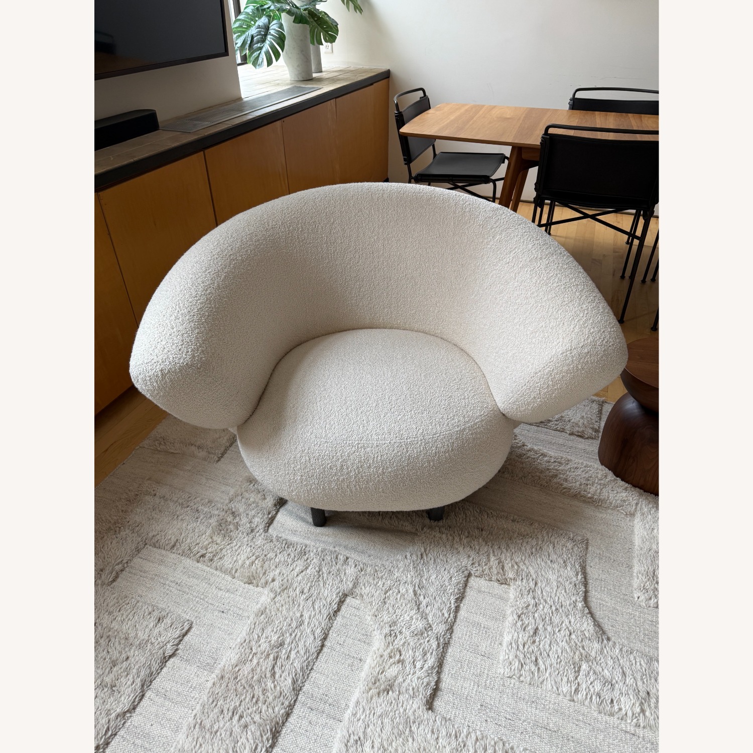 Designer White Boucle Accent Chairs (x2) - image-4