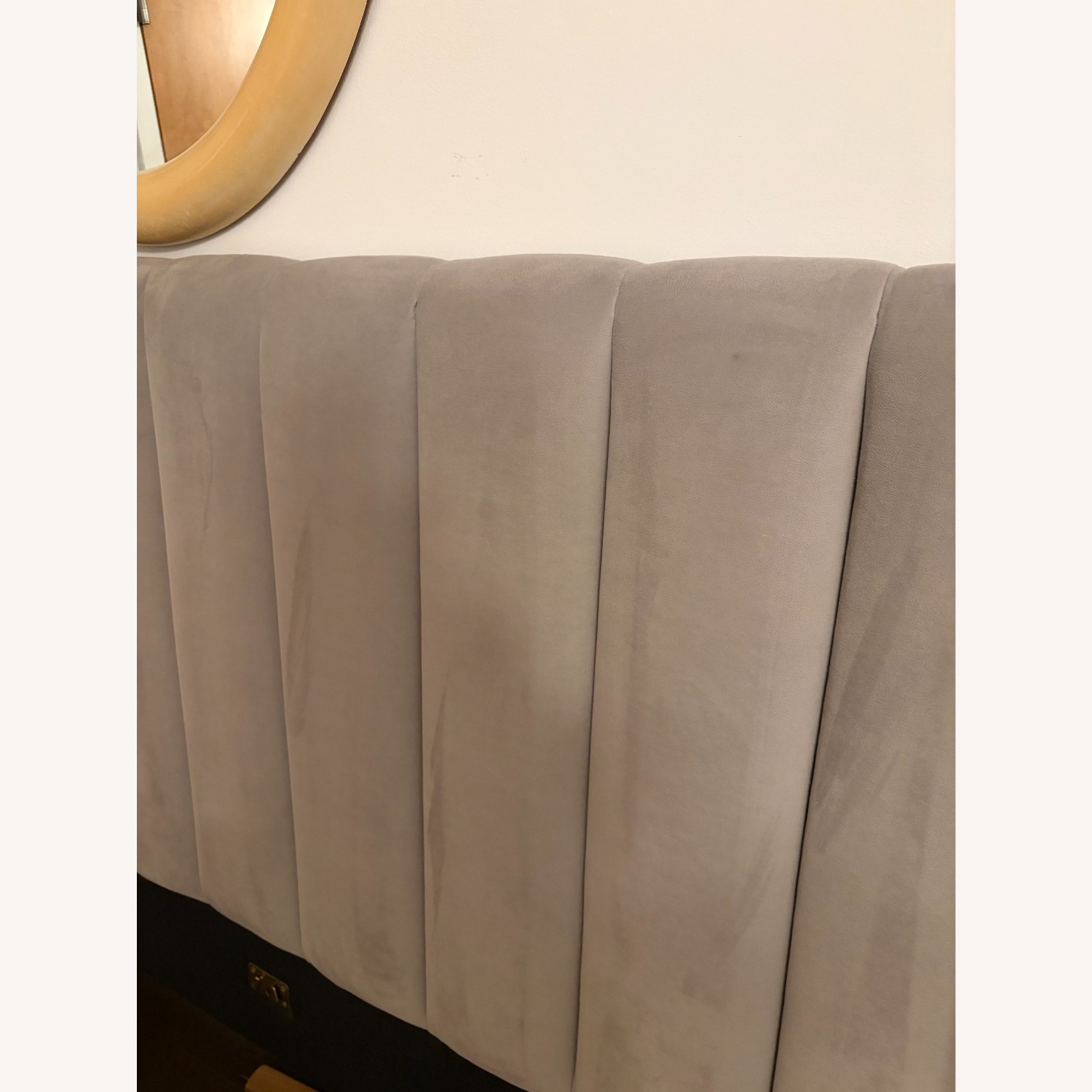 Pottery Barn Teen Avalon Grey Velvet Queen Bed - image-7