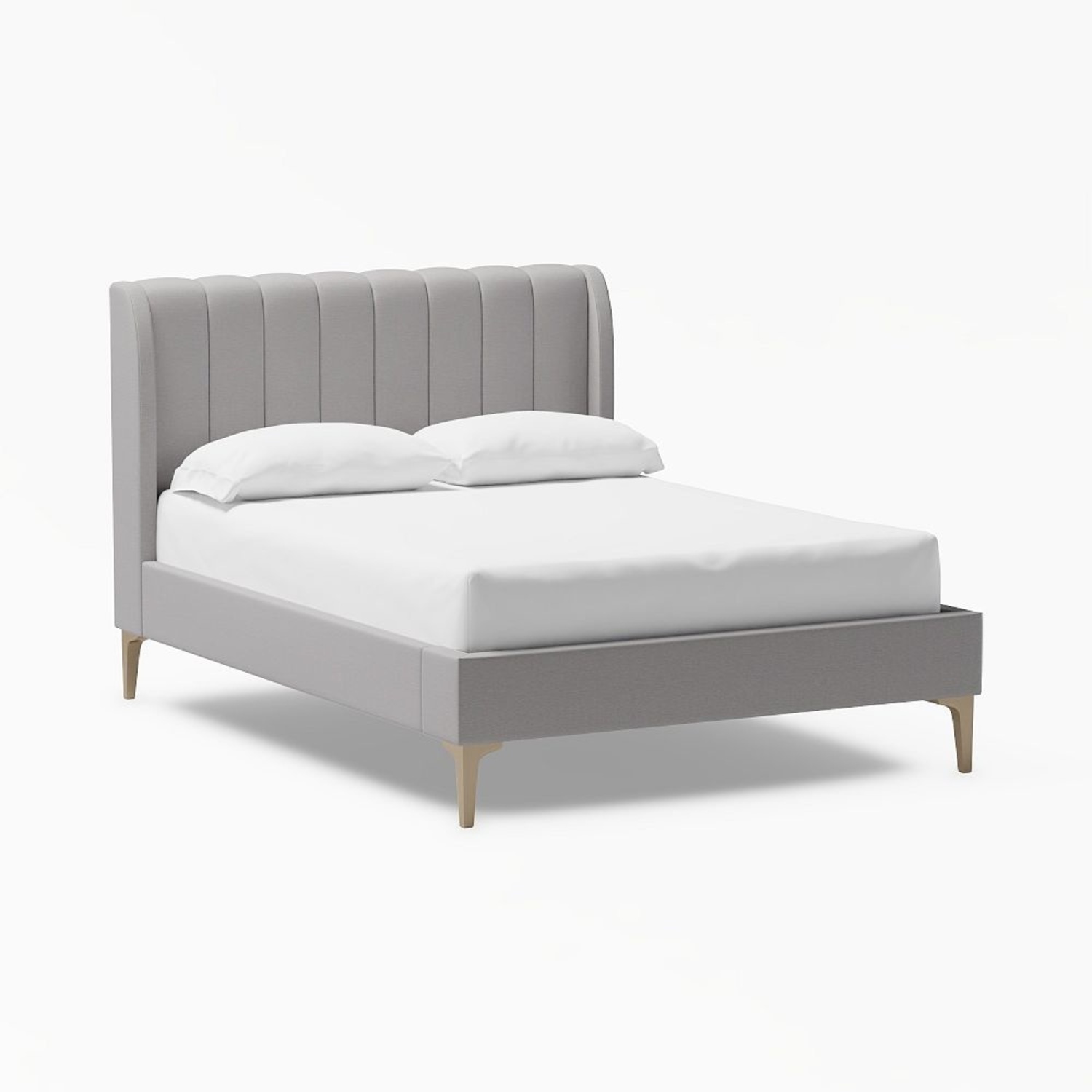 Pottery Barn Teen Avalon Grey Velvet Queen Bed - image-5