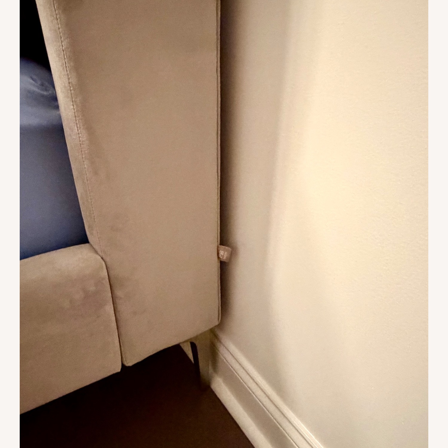 Pottery Barn Teen Avalon Grey Velvet Queen Bed - image-4