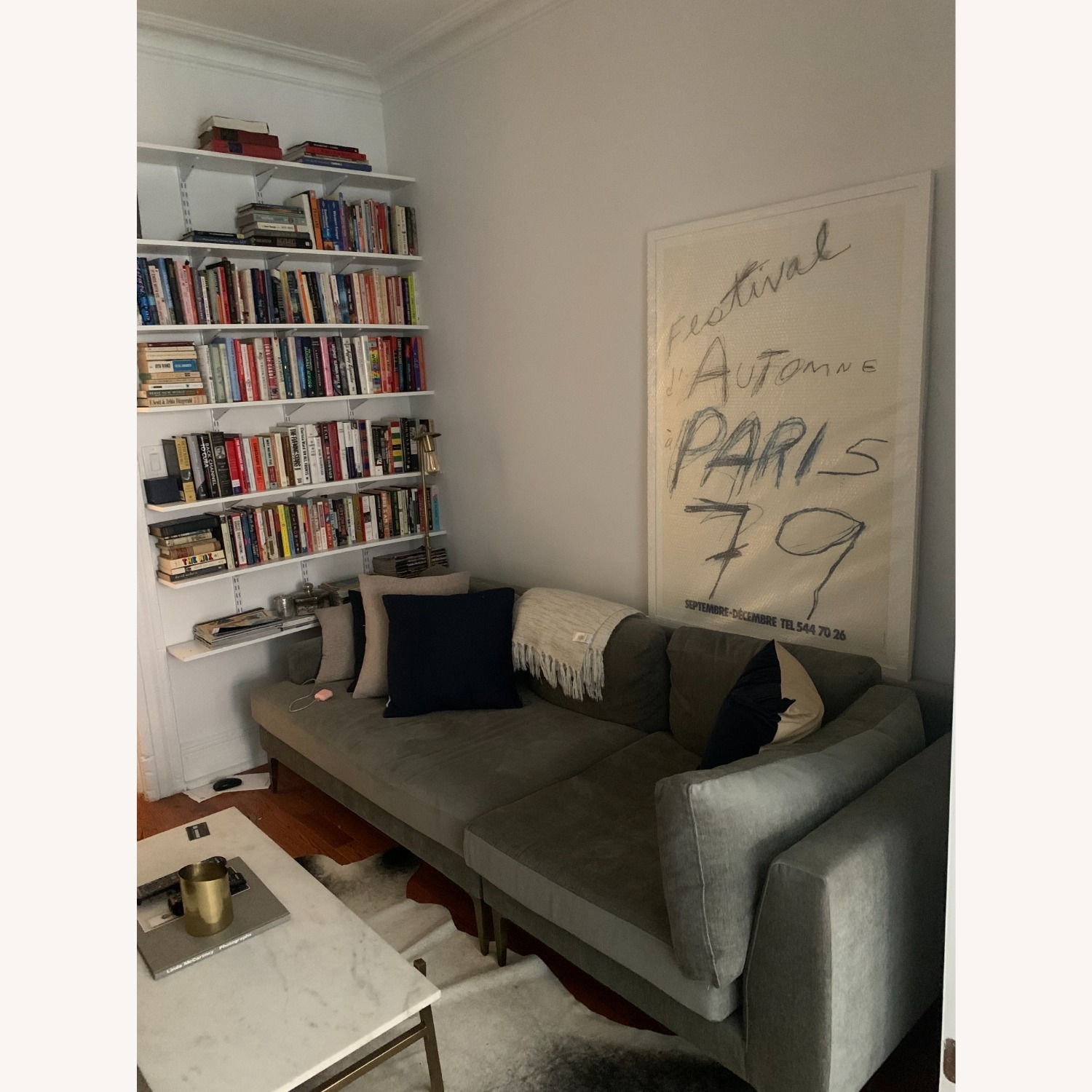 West Elm Andes Light Gray Fabric 2 Piece Sectional - image-2