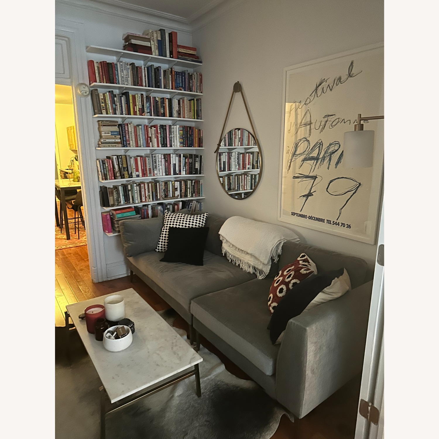 West Elm Andes Light Gray Fabric 2 Piece Sectional - image-1