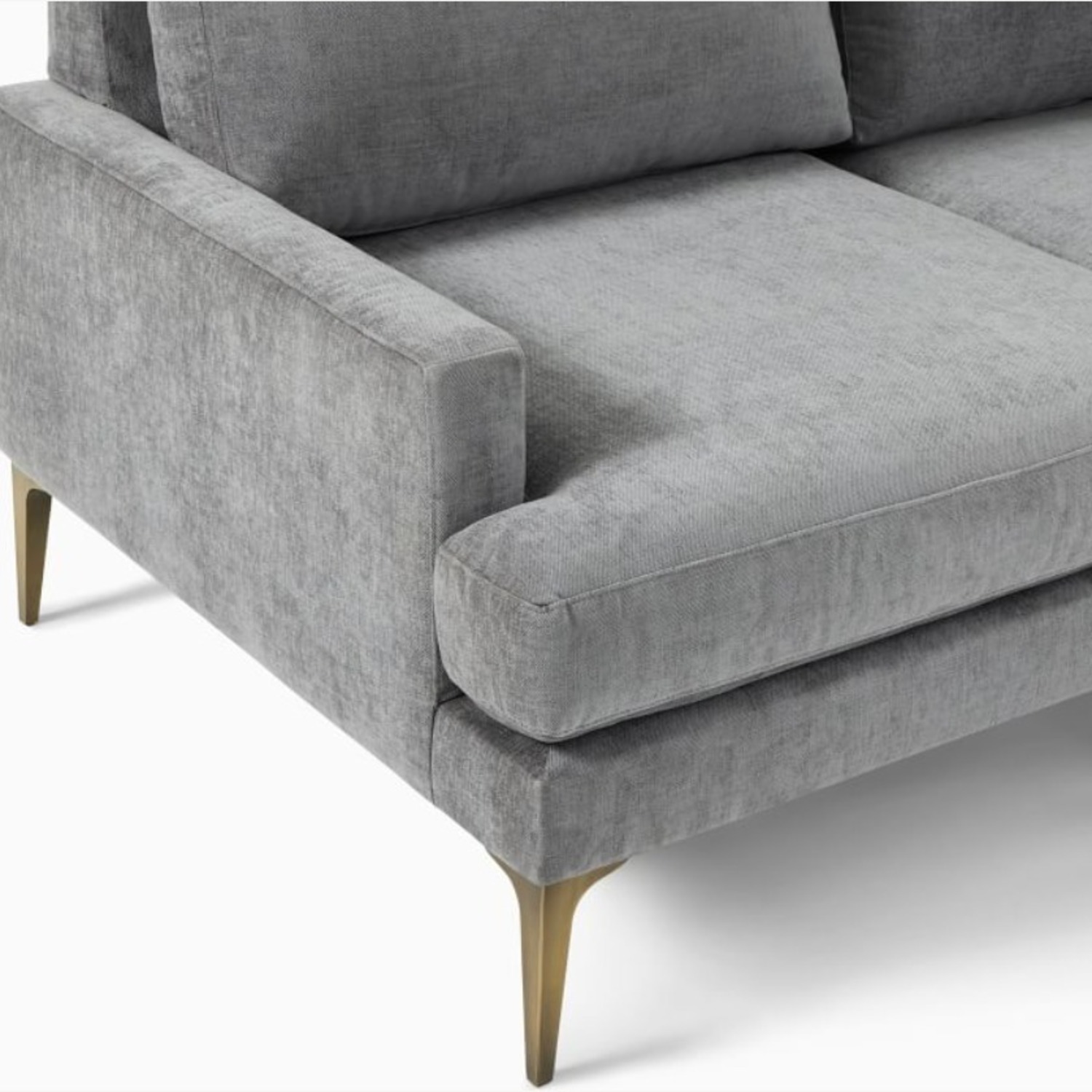 West Elm Andes Light Gray Fabric 2 Piece Sectional - image-3