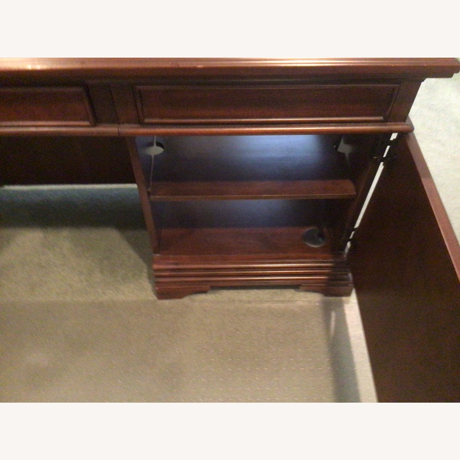Dark Brown Wood Desk - image-7