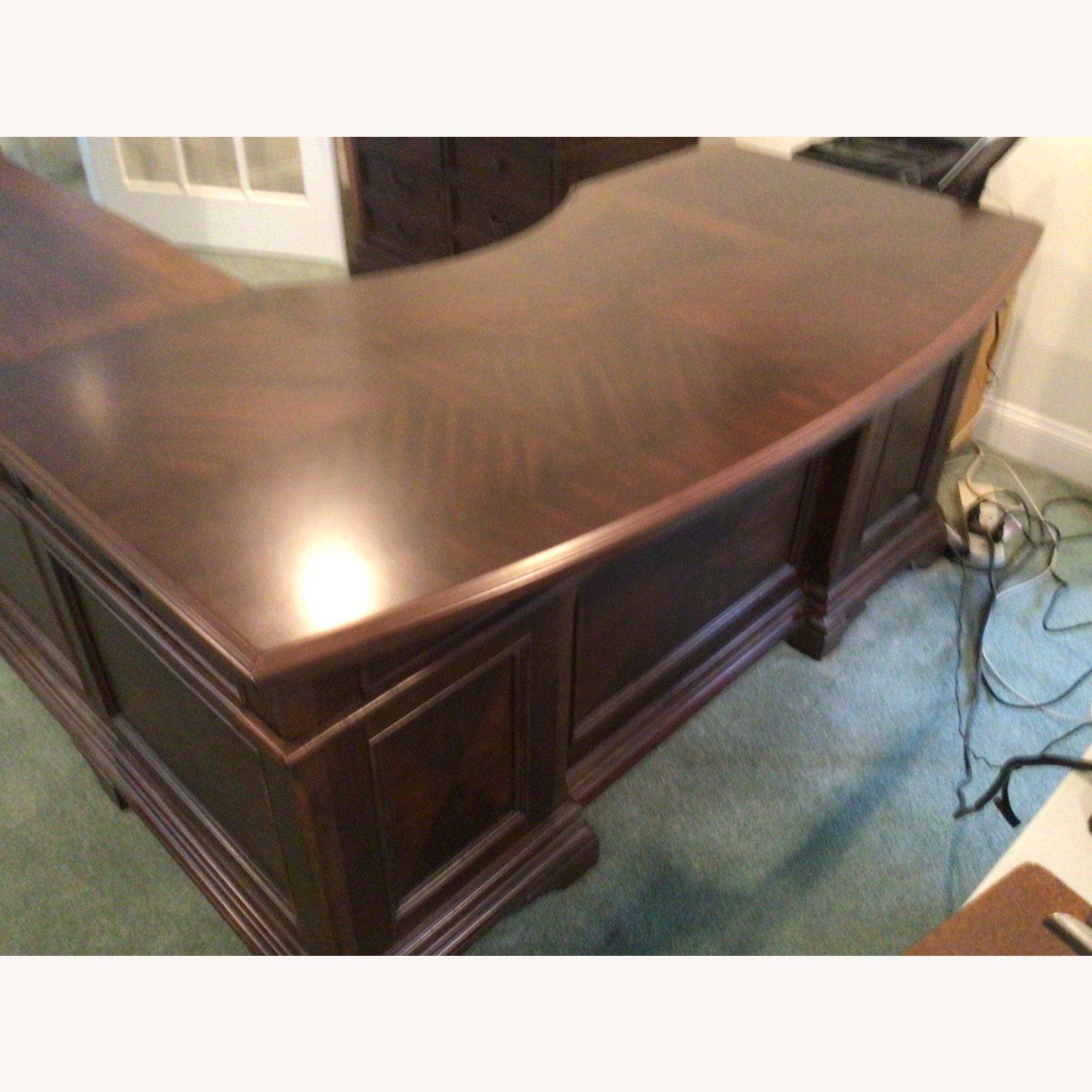 Dark Brown Wood Desk - image-9