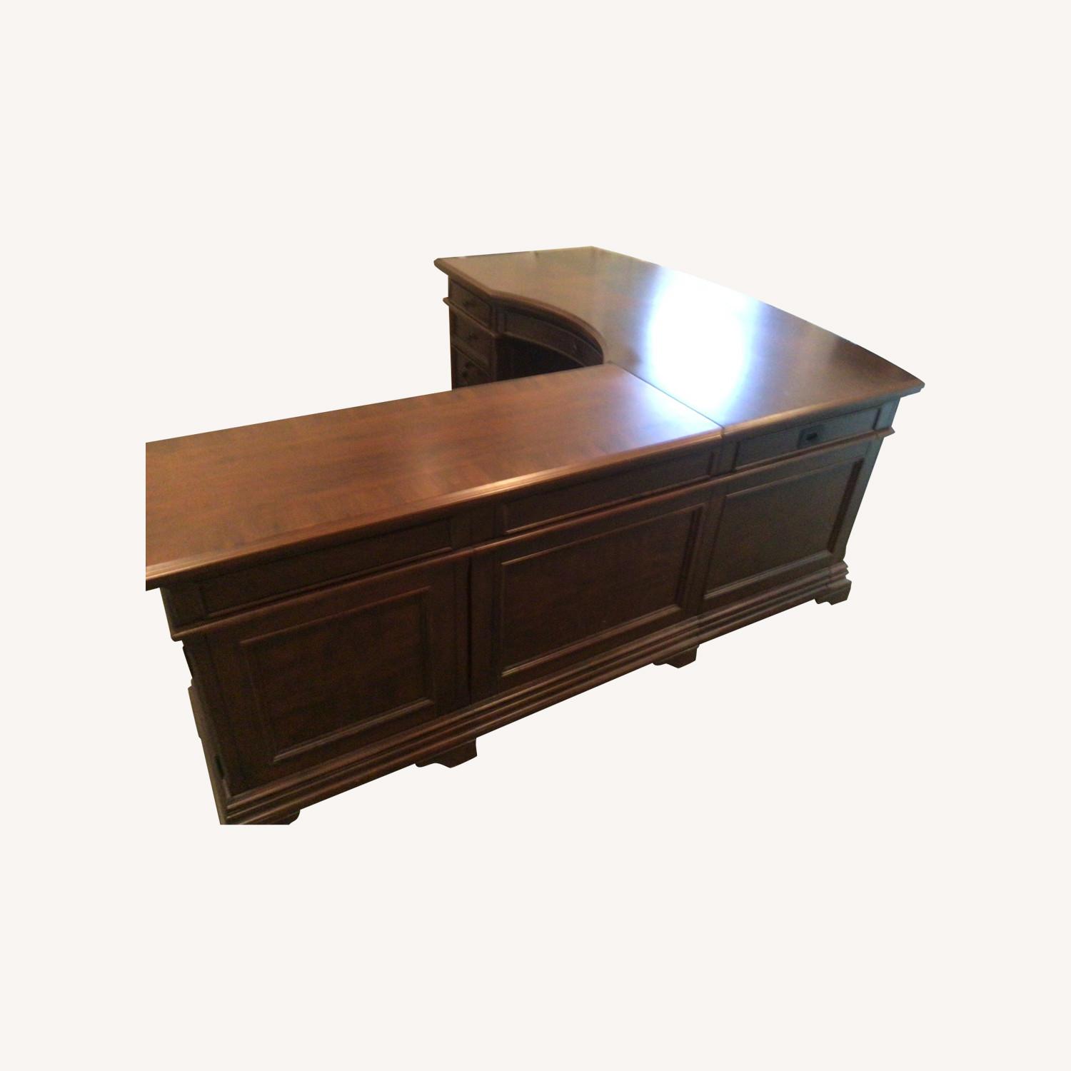 Dark Brown Wood Desk - image-0