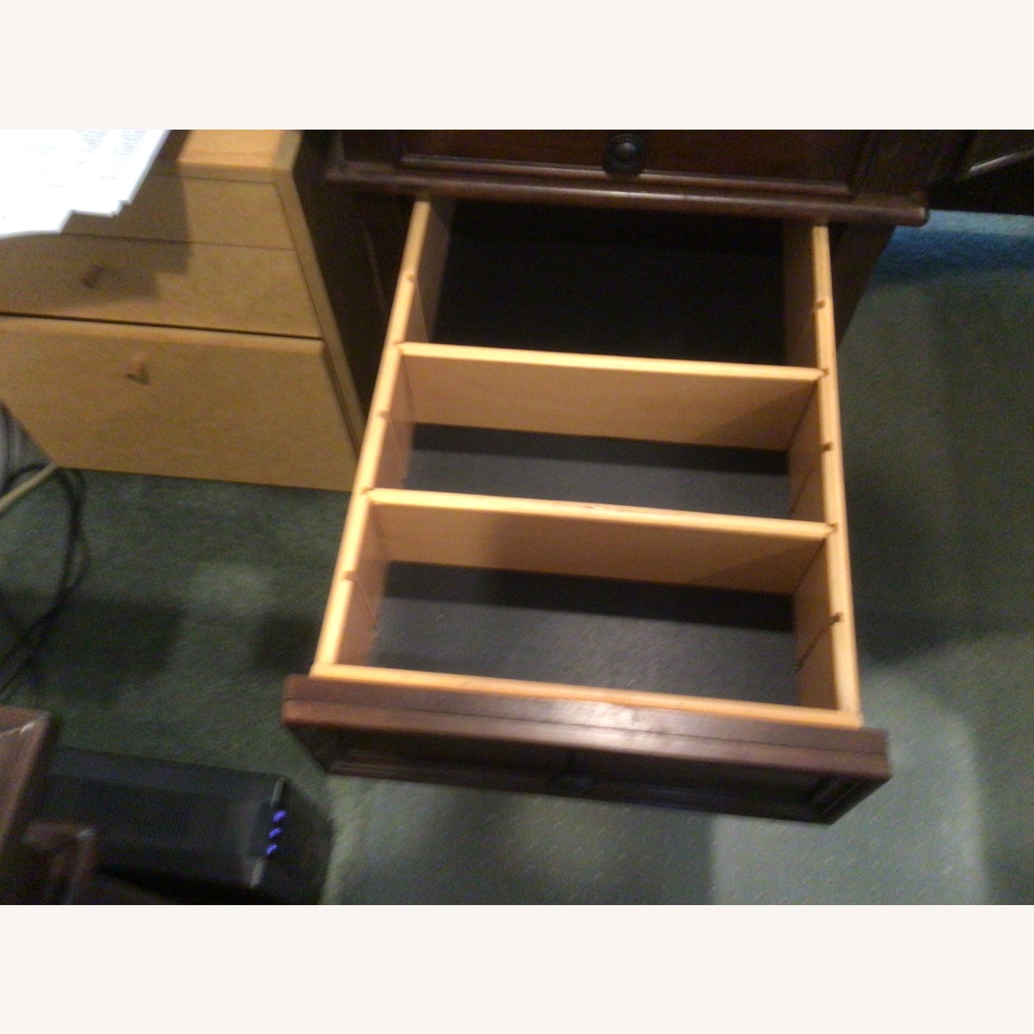 Dark Brown Wood Desk - image-5