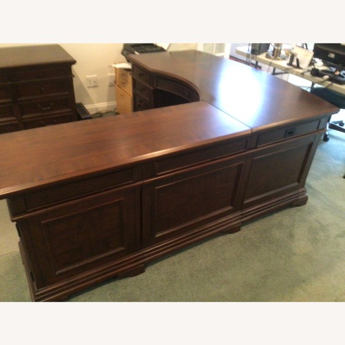 Used Dark Brown Wood Desk for sale on AptDeco