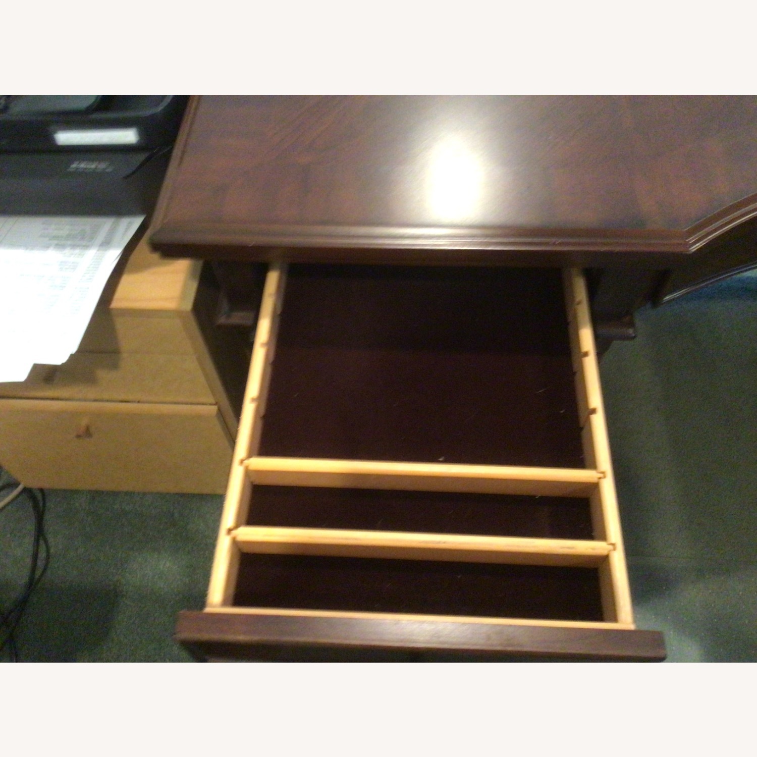 Dark Brown Wood Desk - image-11