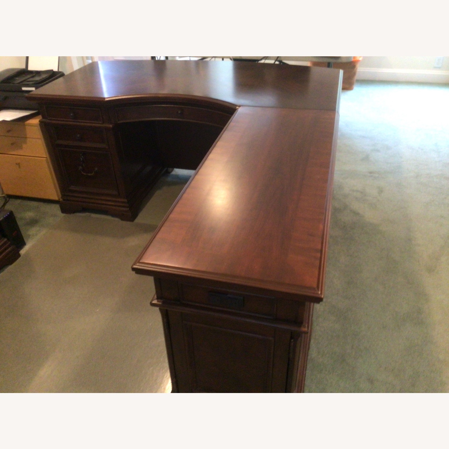 Dark Brown Wood Desk - image-2