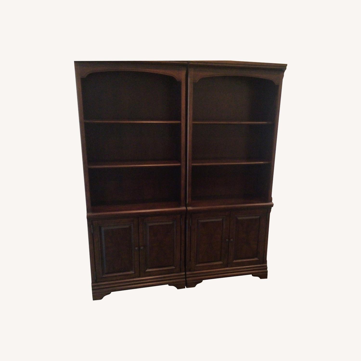 Dark Brown Wood Bookcase - image-0
