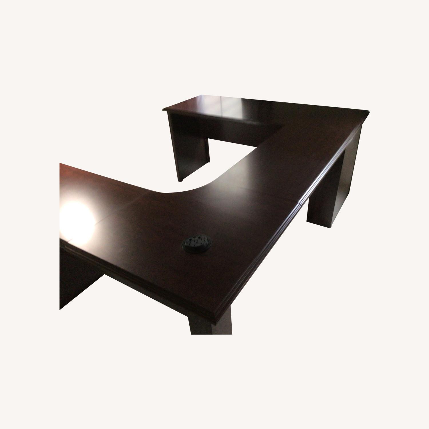 Dark Brown Wood Desk - image-0