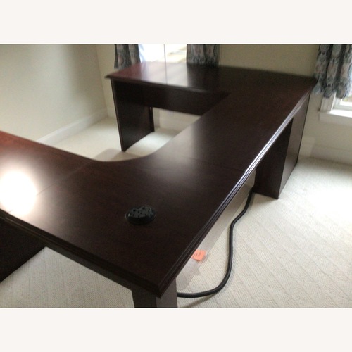 Used Dark Brown Wood Desk for sale on AptDeco