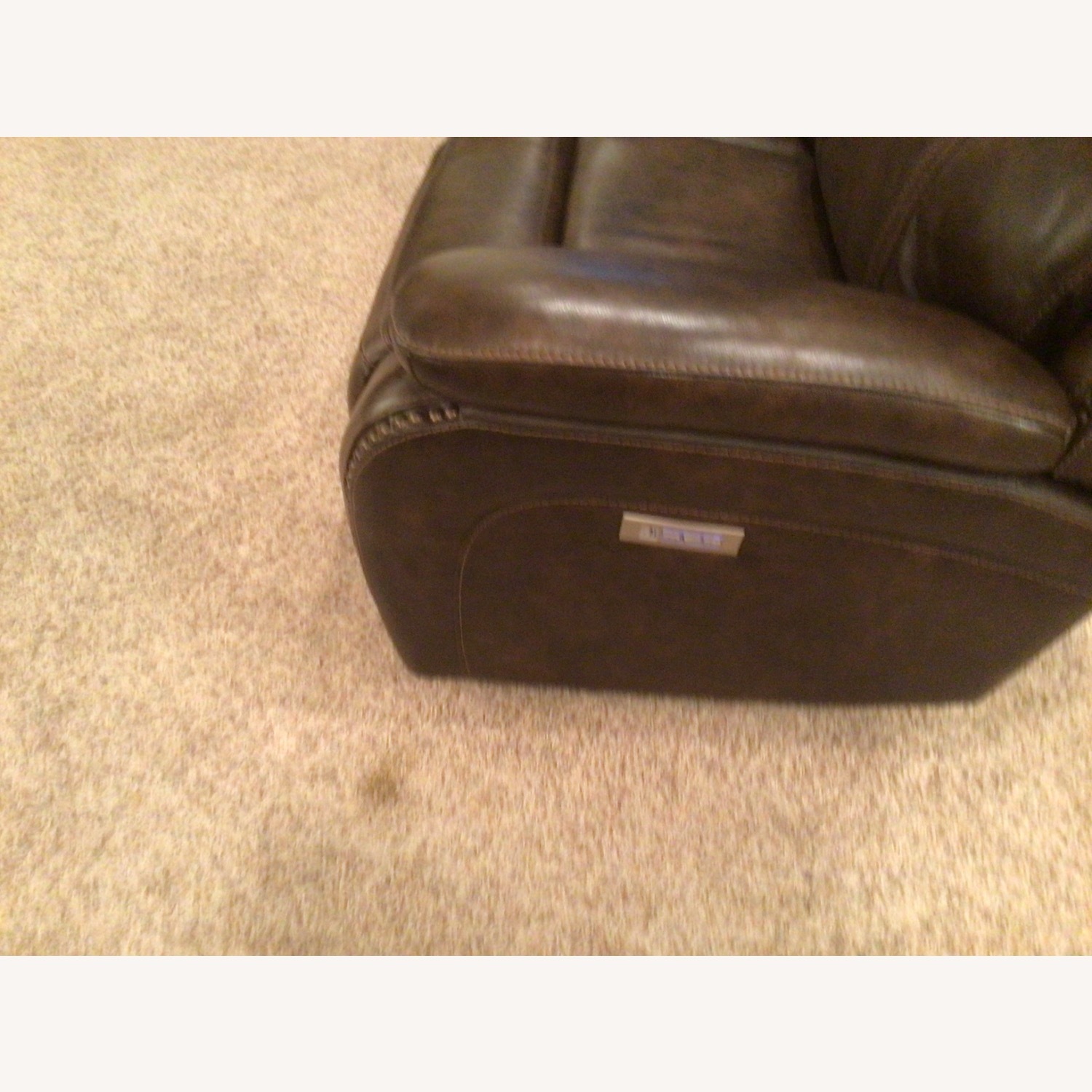 Dark Brown Leather 3+ Seater Sofa - image-3