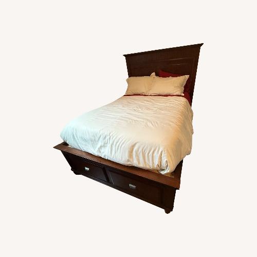 Used Bob's Discount Furniture Wood Full Storage Bed for sale on AptDeco