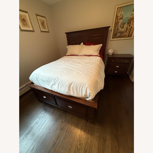 Used Bob's Discount Furniture Wood Full Storage Bed for sale on AptDeco