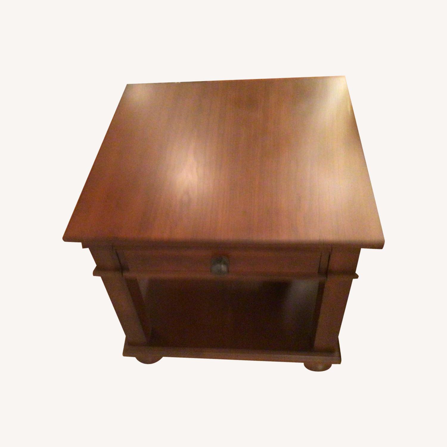 Dark Brown Wood Side Tables - image-0