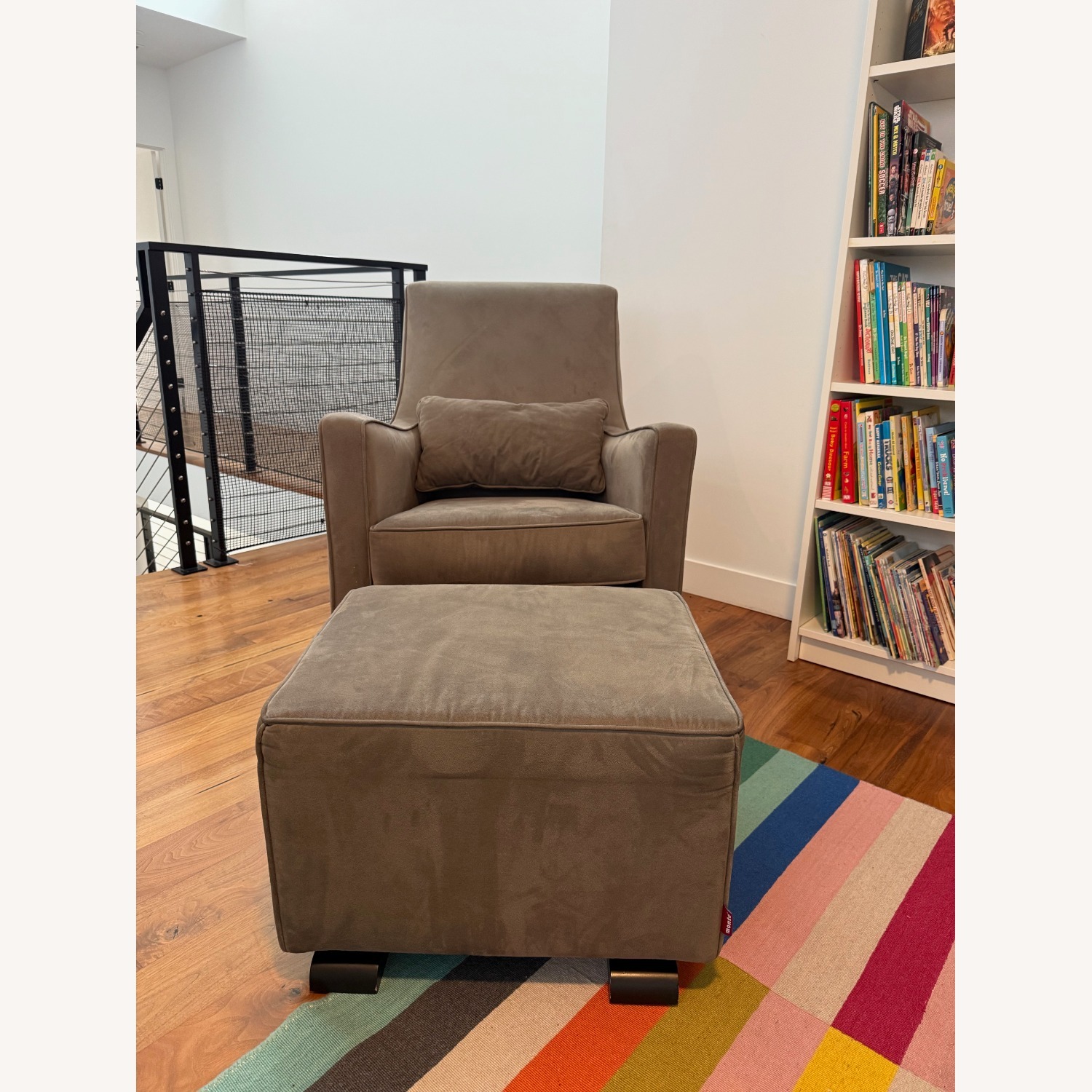 Monte Design Light Gray Microsuede Nursing Chair - image-3