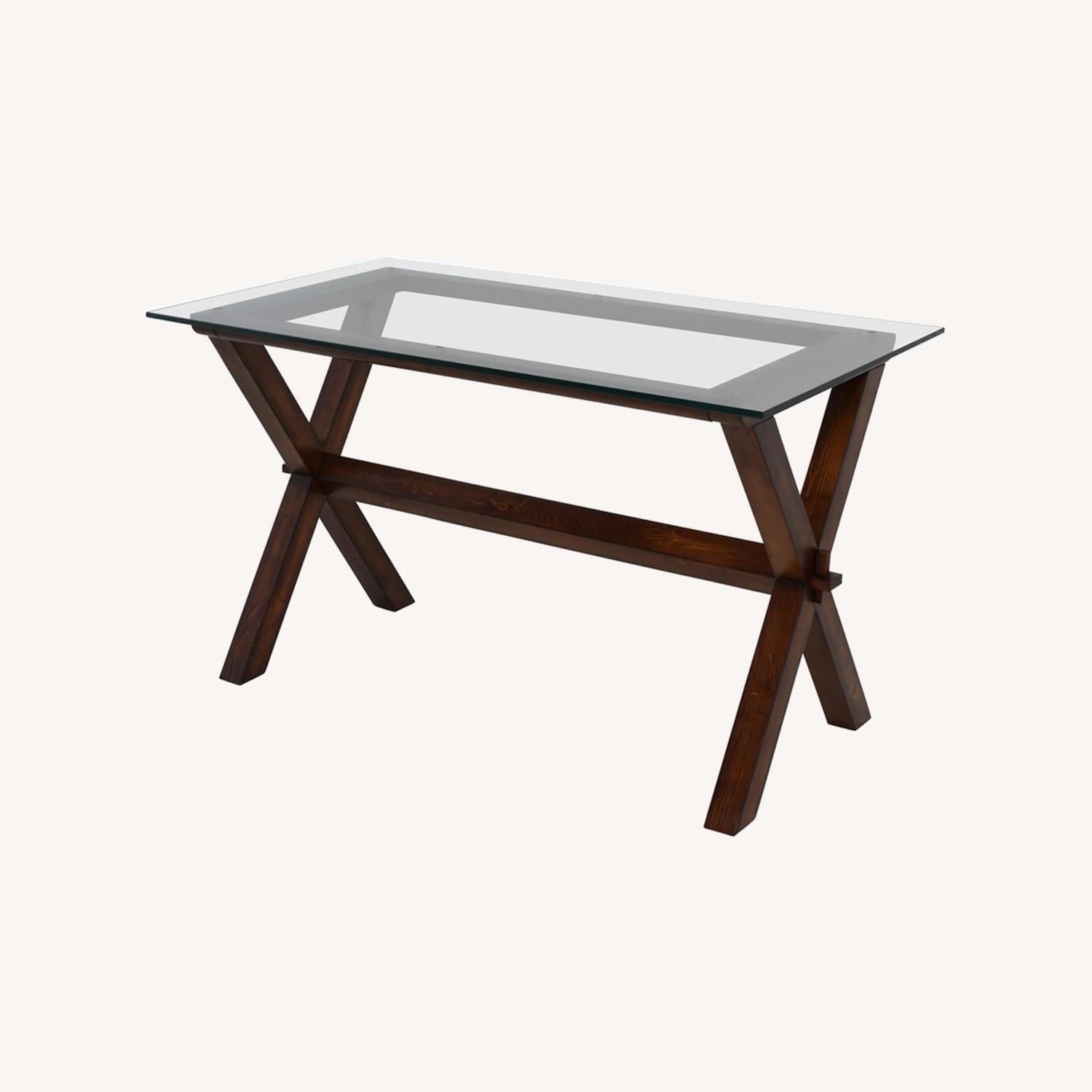 Pottery Barn Ava Desk Dark Brown Wood Desk - image-0