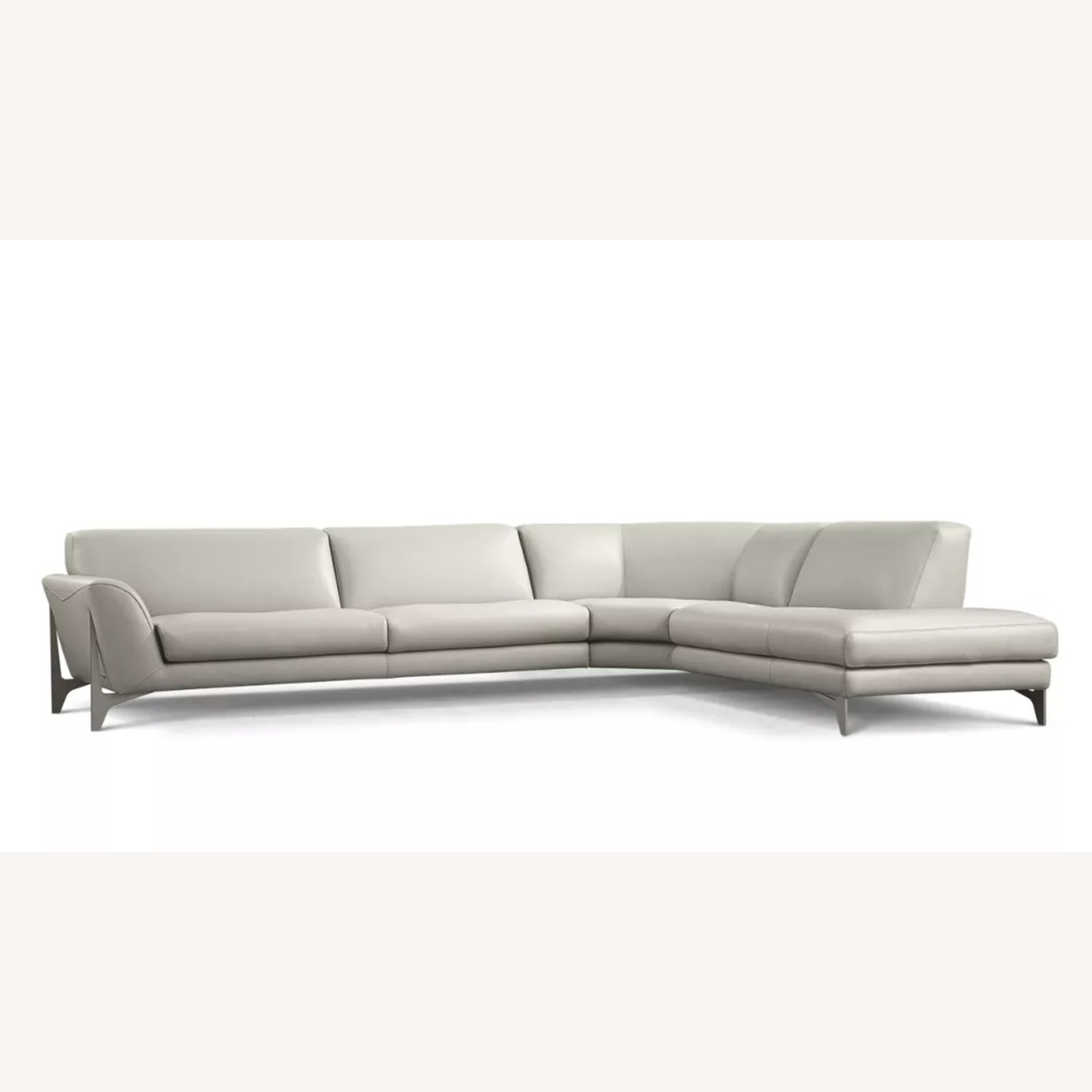 Roche Bobois Light Gray Leather 2 Piece Sectional - image-0