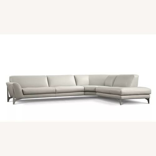 Used Roche Bobois Light Gray Leather 2 Piece Sectional for sale on AptDeco