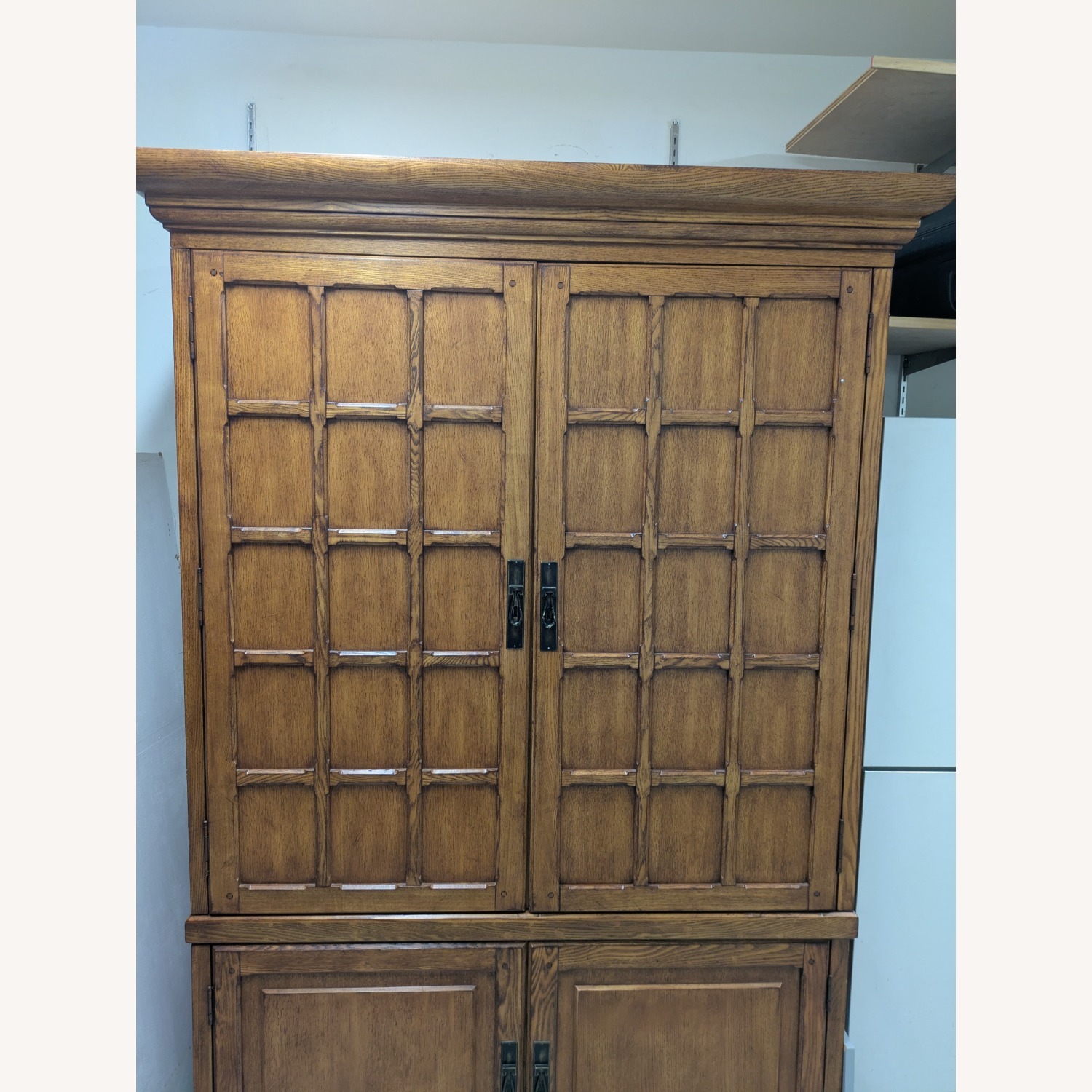 Light Brown Wood Armoire - image-1