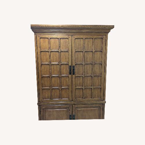 Used Light Brown Wood Armoire for sale on AptDeco