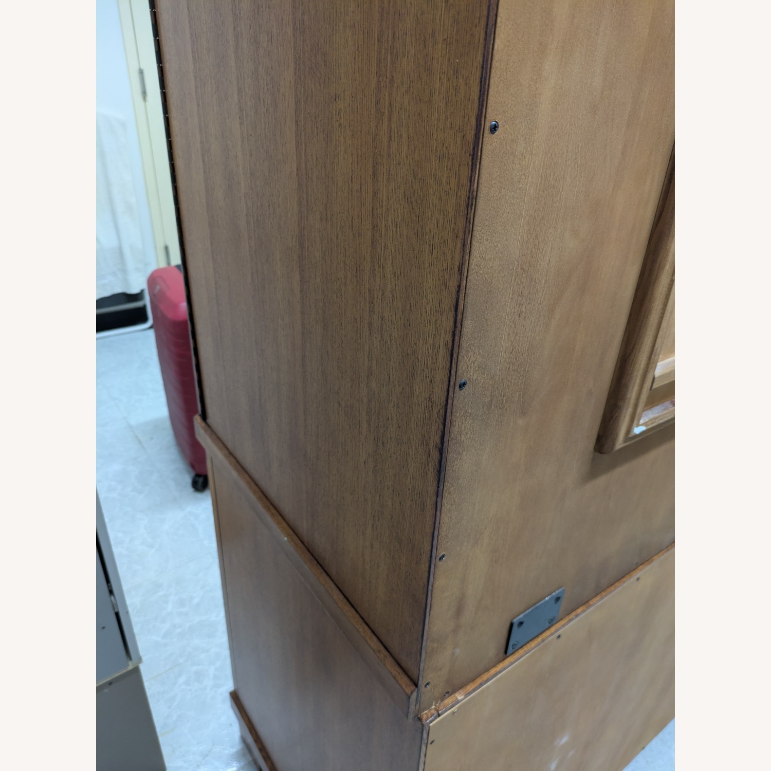 Light Brown Wood Armoire - image-4