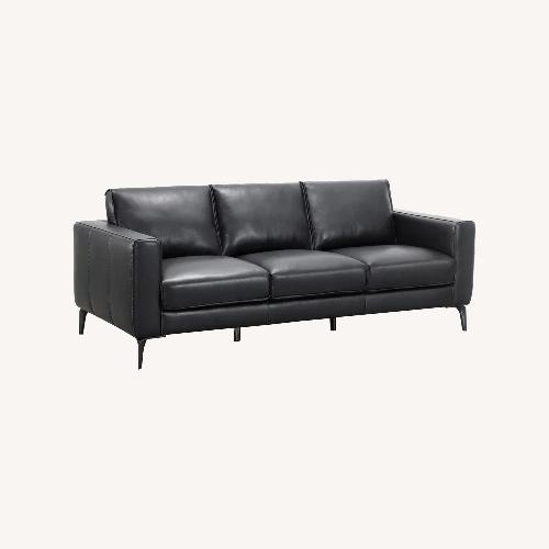 Used Cerellia Black Leather 3+ Seater Sofa for sale on AptDeco