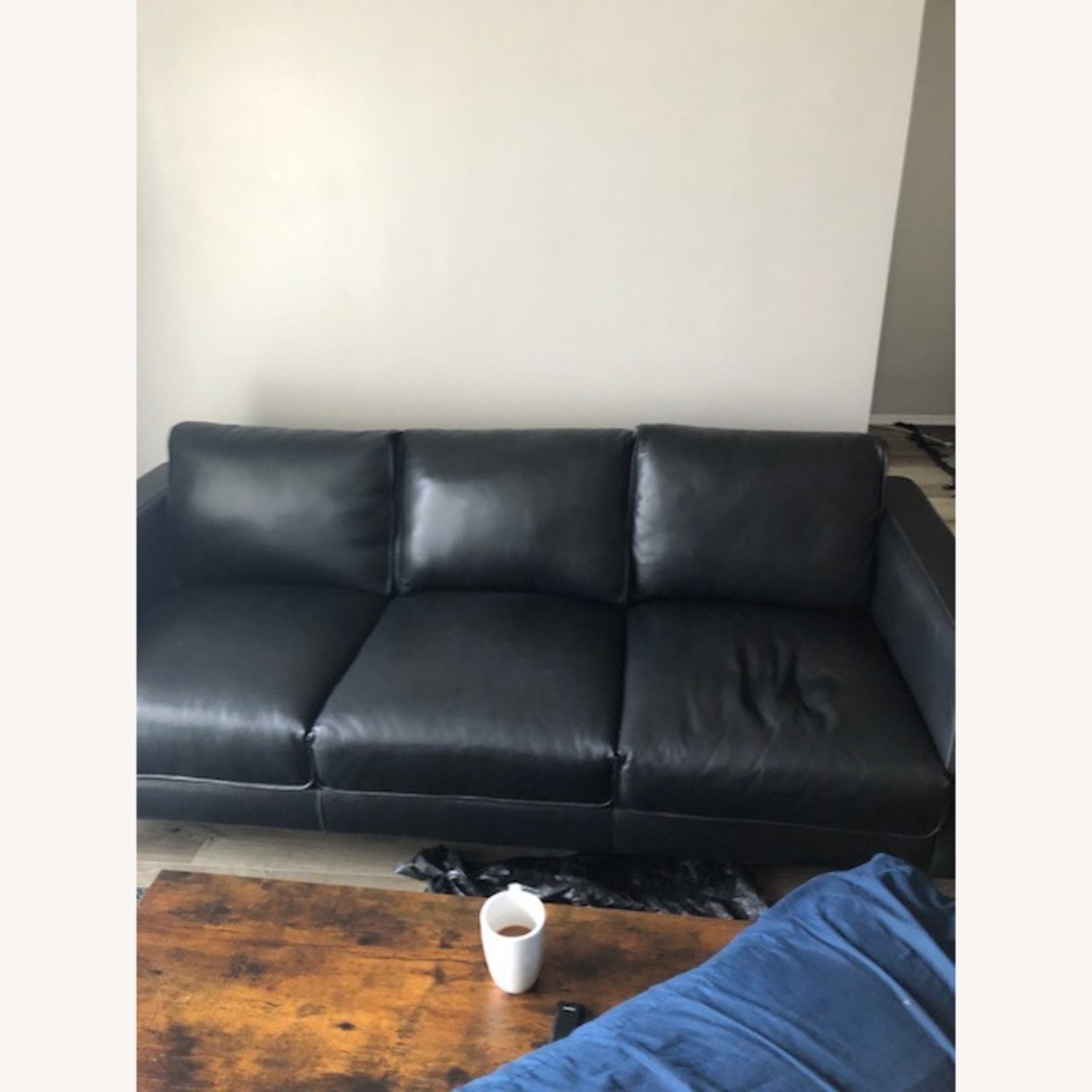 Cerellia Black Leather 3+ Seater Sofa - image-1