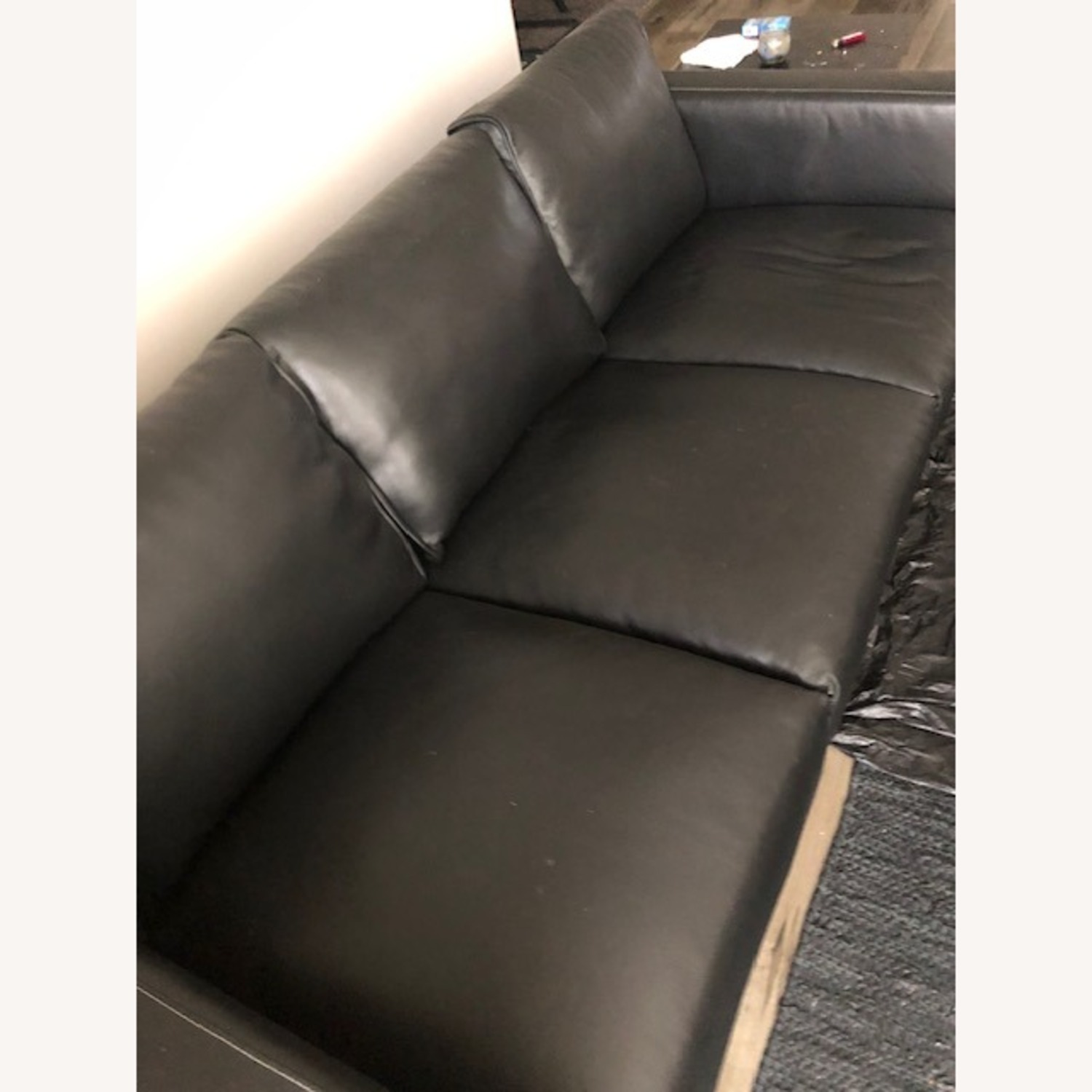 Cerellia Black Leather 3+ Seater Sofa - image-4