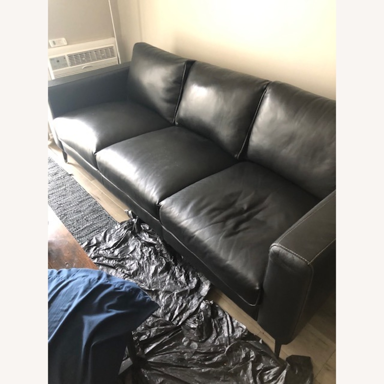 Cerellia Black Leather 3+ Seater Sofa - image-2