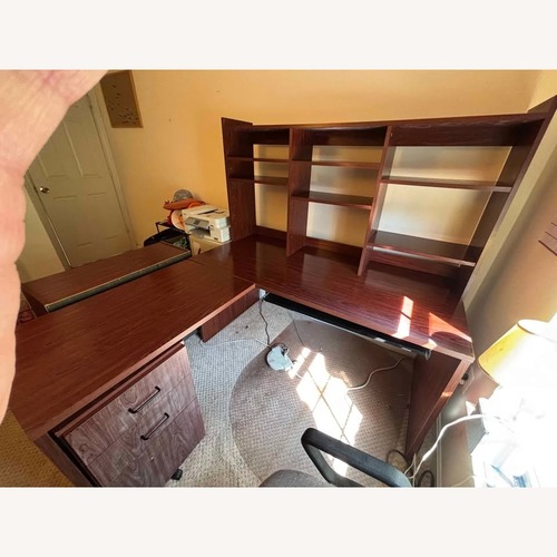 Used Storehouse Cherry Wood Desk with Hutch for sale on AptDeco