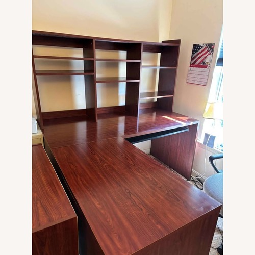 Used Storehouse Cherry Wood Desk with Hutch for sale on AptDeco
