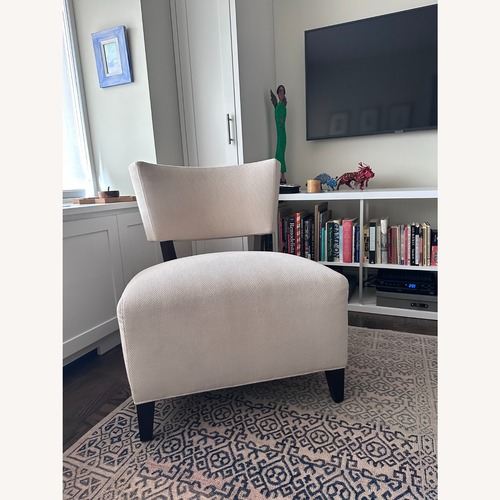 Used Ethan Allen White Fabric Accent Chair for sale on AptDeco
