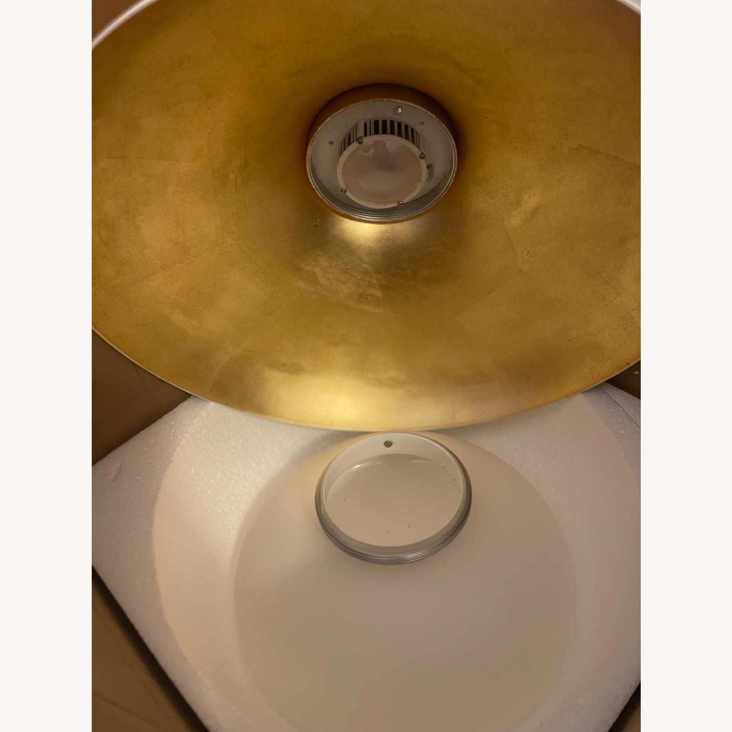 Visual Comfort Aerin  White & Gold Flush Mount - image-5