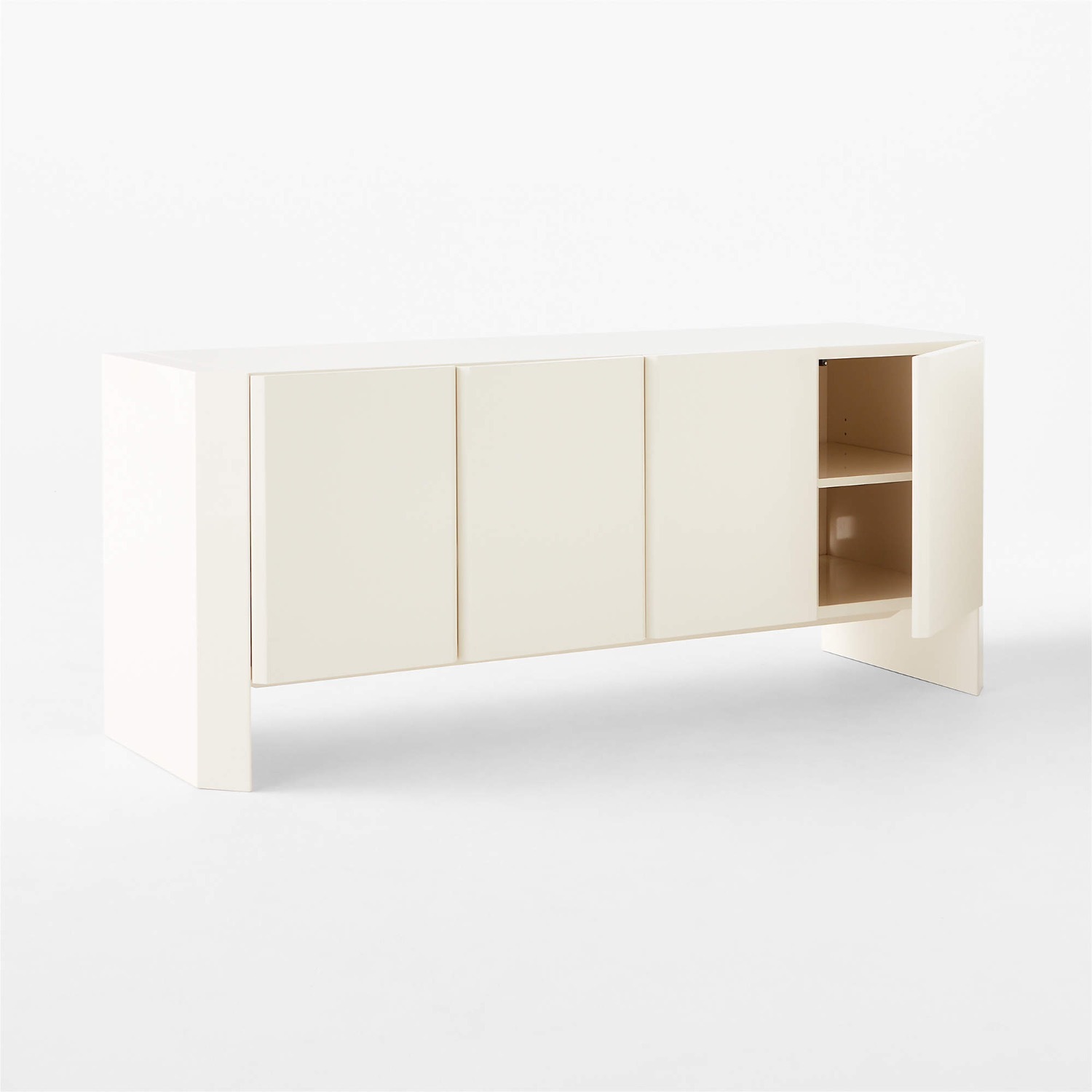 CB2 Kirnan 72" White Media Storage - image-2