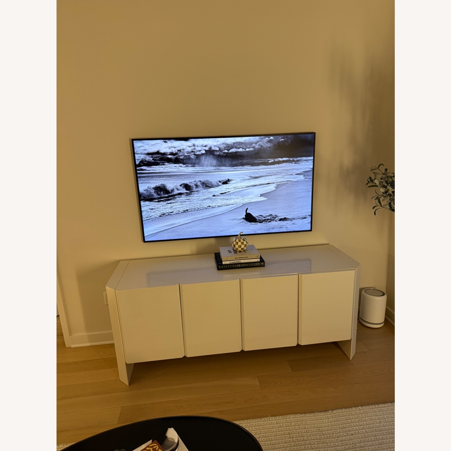 CB2 Kirnan 72" White Media Storage - image-3