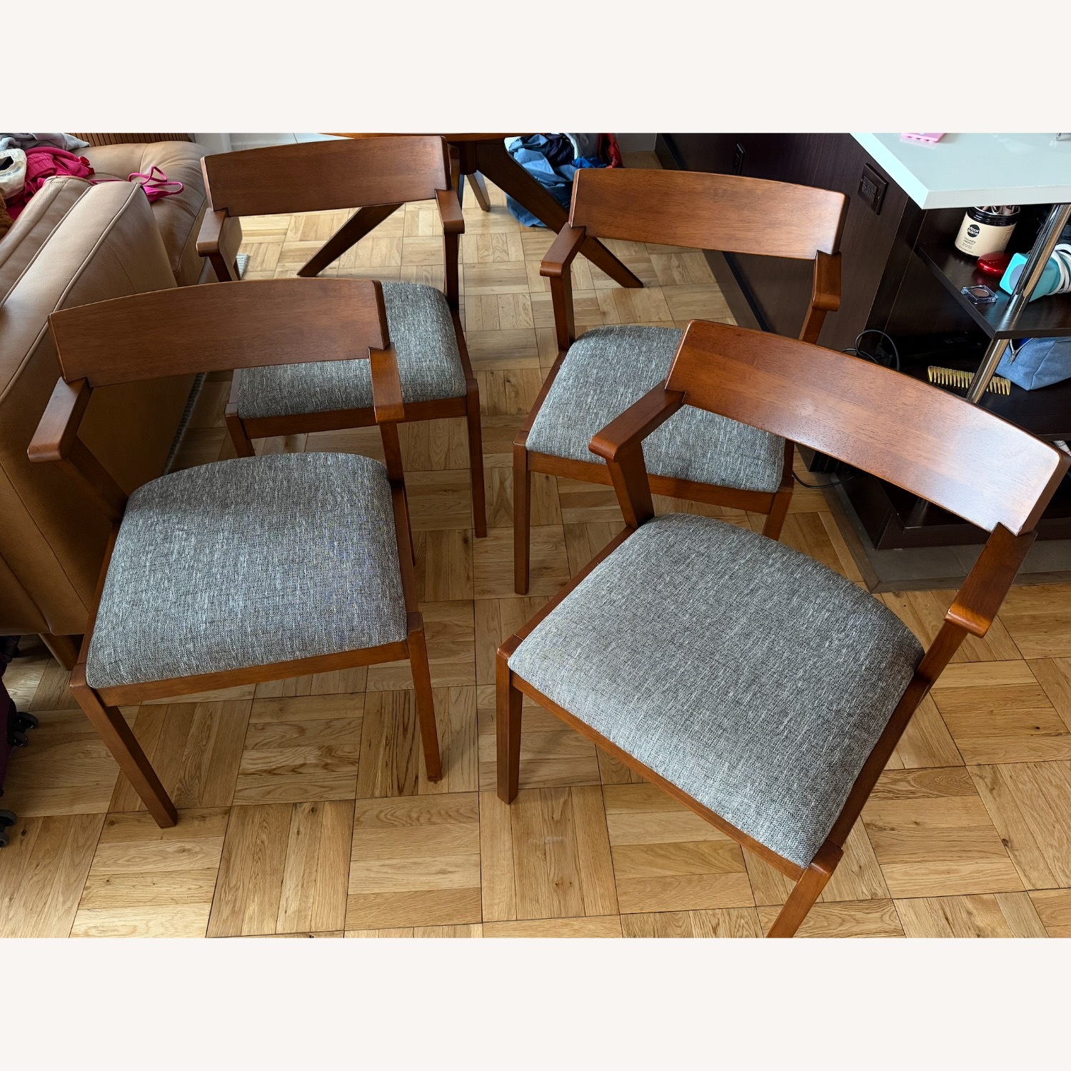 Article Walnut Dining Table + 4 Chairs - image-3