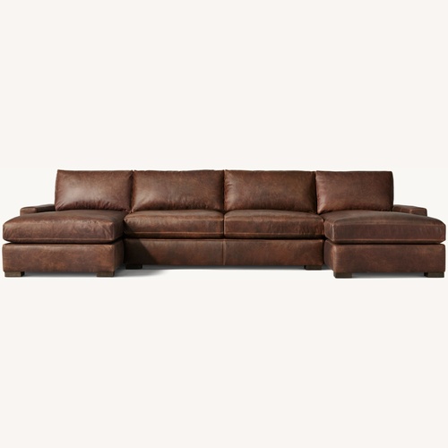 Used Restoration Hardware Maxwell Leather Sectional for sale on AptDeco