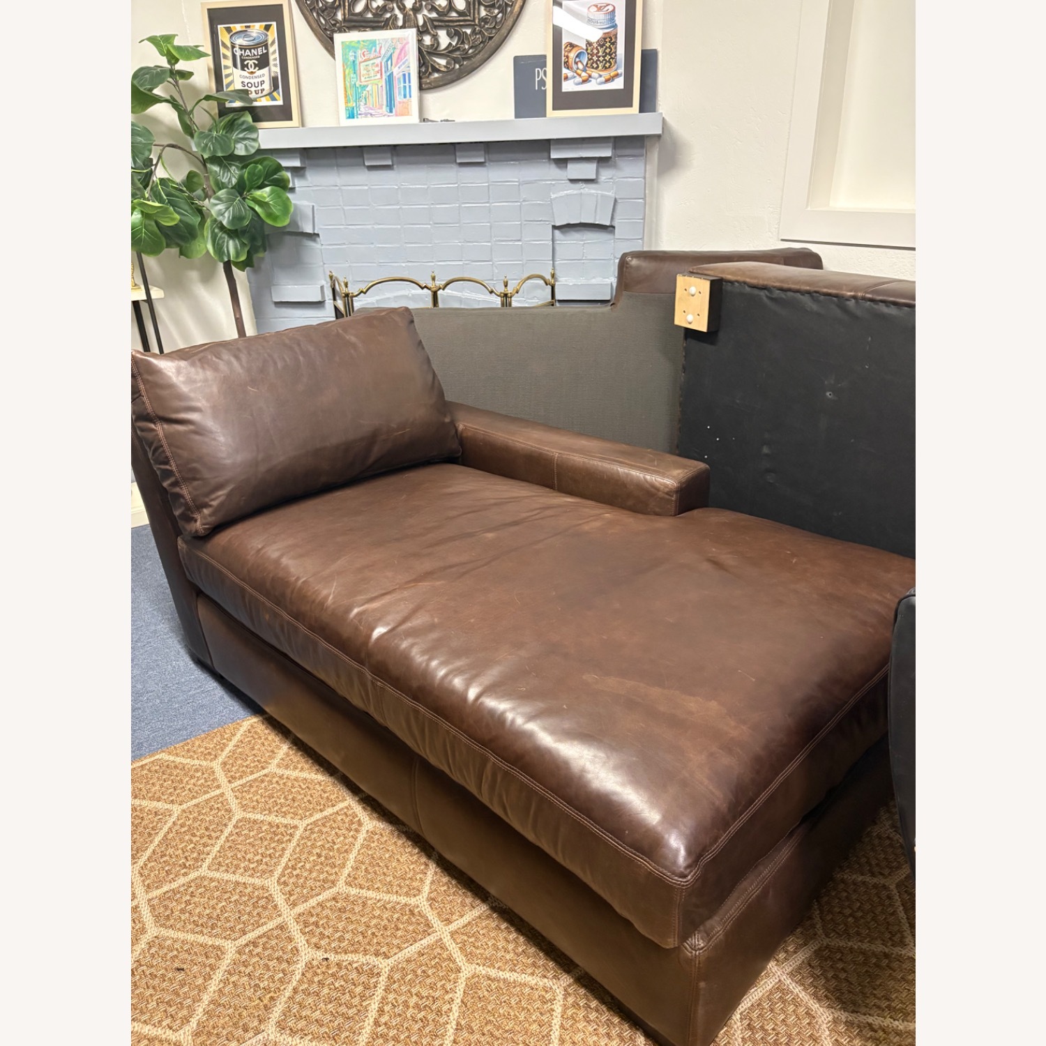 Restoration Hardware Maxwell Leather Sectional - image-4