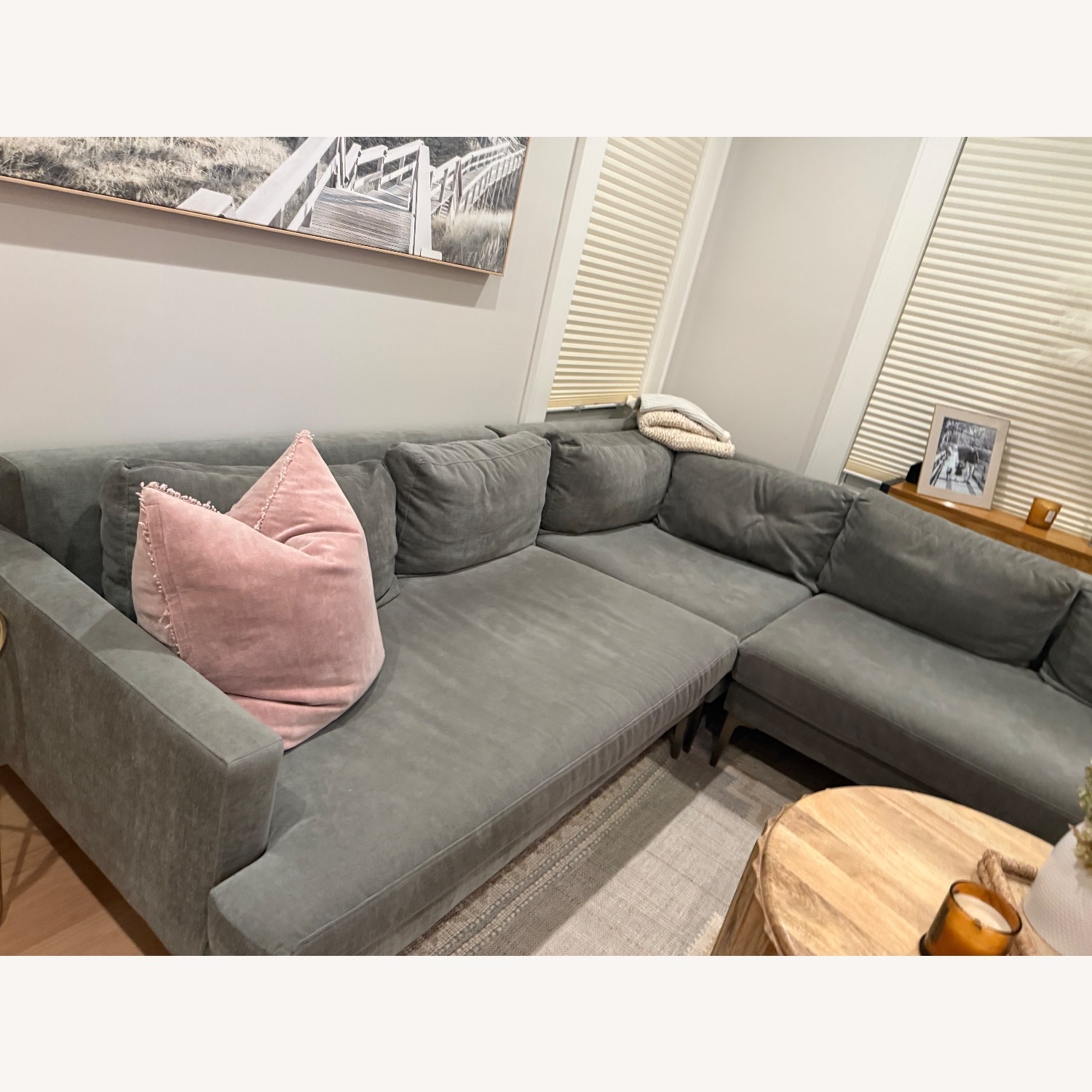 West Elm Andes Light Gray 3+ Piece Sectional - image-3