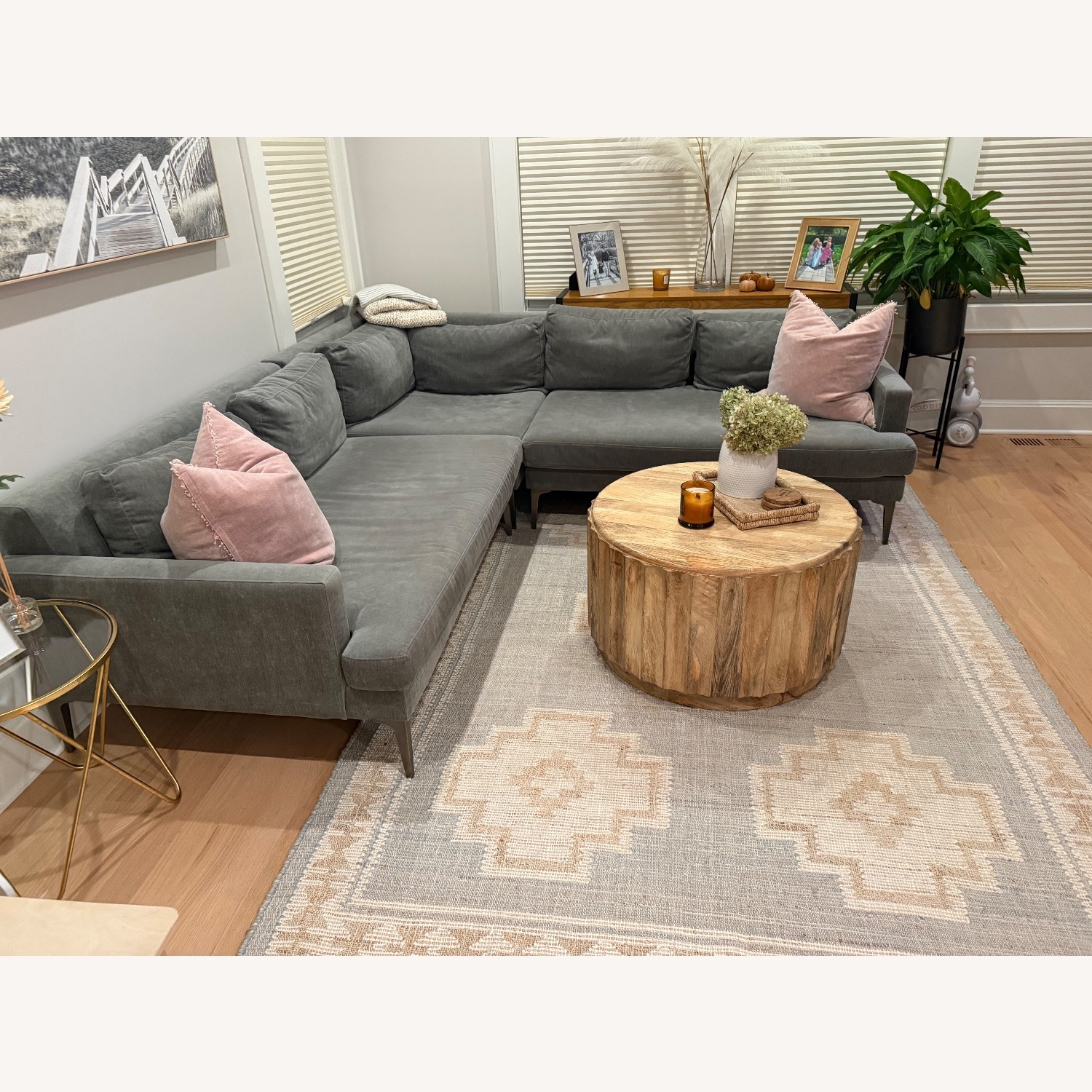 West Elm Andes Light Gray 3+ Piece Sectional - image-1