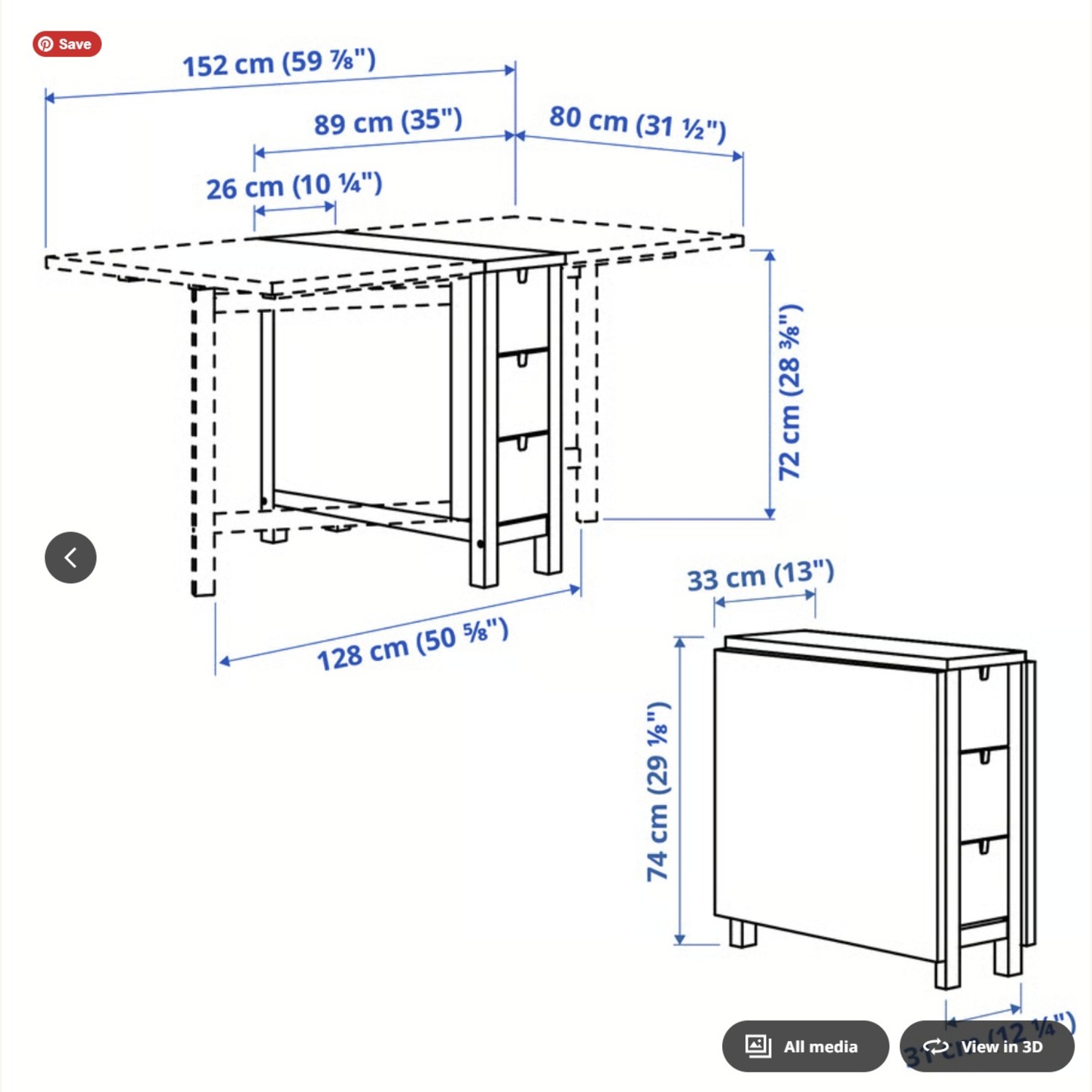 IKEA Norden Wood Collapsible Dining Table  - image-4