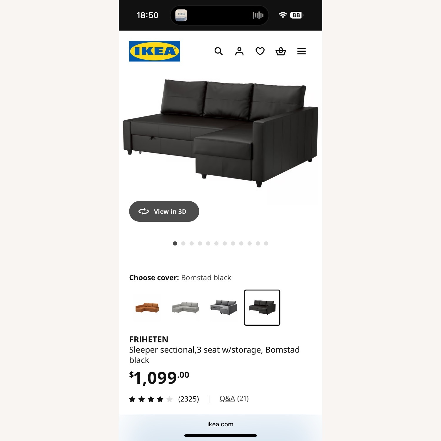 IKEA Sleeper Sofa - image-1