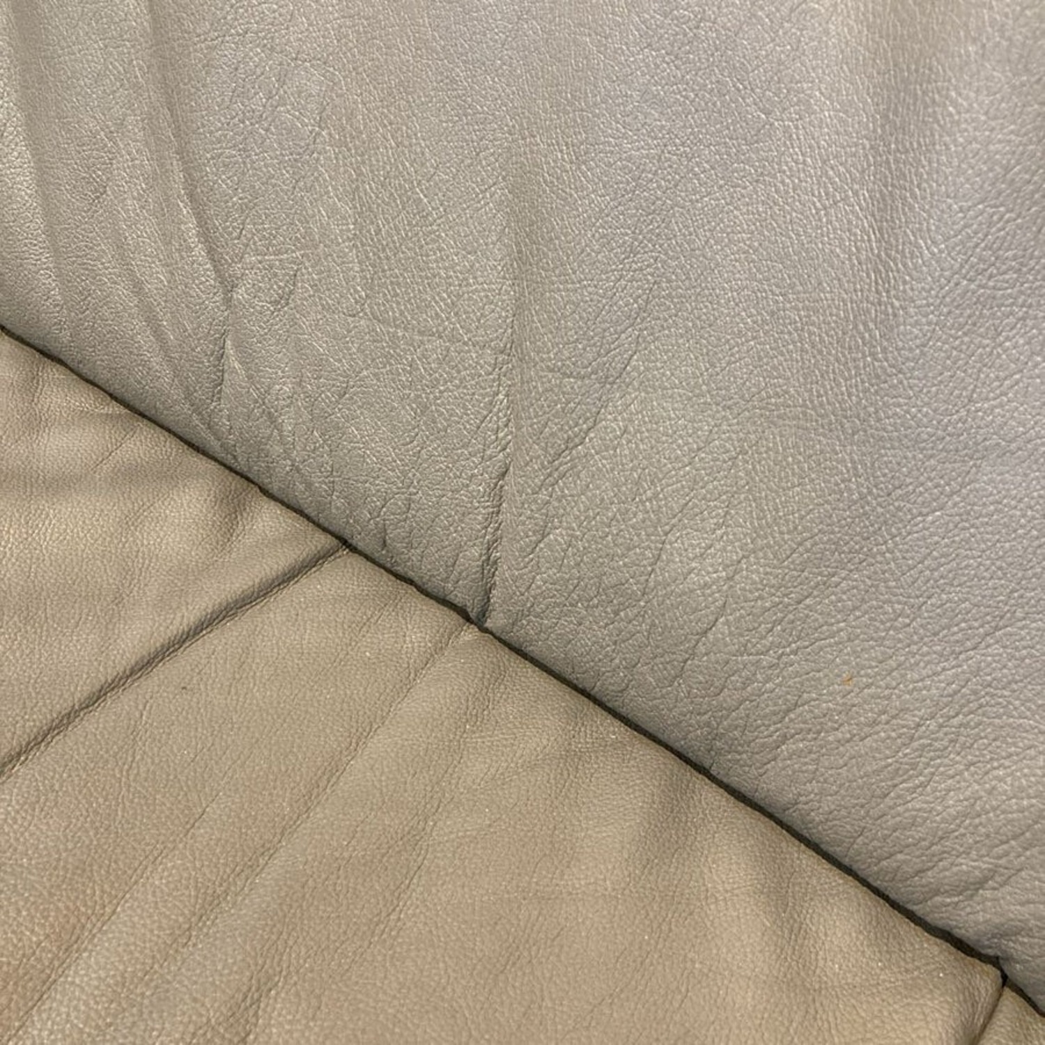 Transitional Leather 3-Seat Sofa Gray - image-9