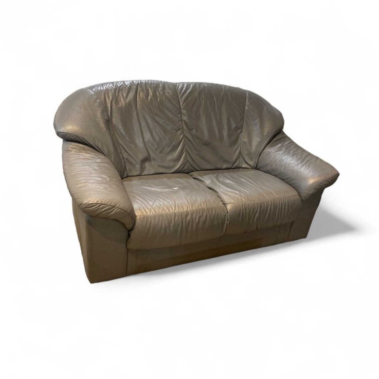 Transitional Leather 2-Seat Love Seat - image-1